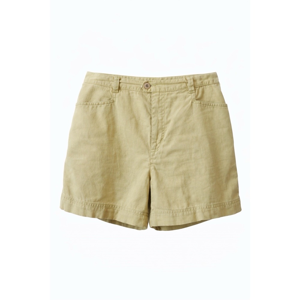 Liz Claiborne Lizwearn Shorts Petite 14P‎ Green Linen Blend High Waist